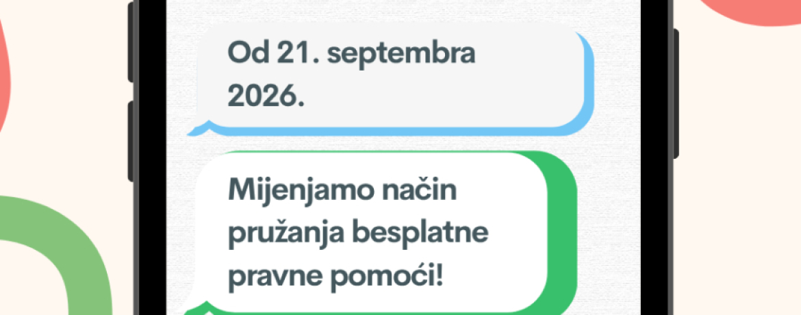 UMHCG: OBAVJEŠTENJE O PROMJENI NAČINA PRUŽANJA BESPLATNE PRAVNE POMOĆI