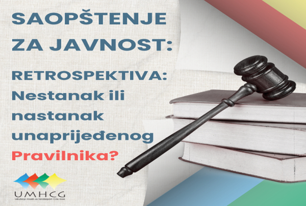 SAOP&Scaron;TENJE ZA JAVNOST: RETROSPEKTIVA: Nestanak ili nastanak unaprijeđenog Pravilnika?