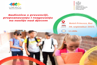NAJAVA: UMHCG organizuje Radionicu o prevenciji, prepoznavanju i reagovanju na nasilje nad djecom
