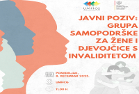 JAVNI POZIV: GRUPA SAMOPODRŠKE ZA ŽENE I DJEVOJČICE S INVALIDITETOM