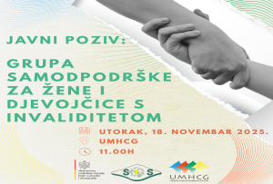 Javni poziv: Grupa samopodrške za žene i djevojčice s invaliditetom