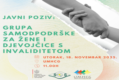 Javni poziv: Grupa samopodrške za žene i djevojčice s invaliditetom